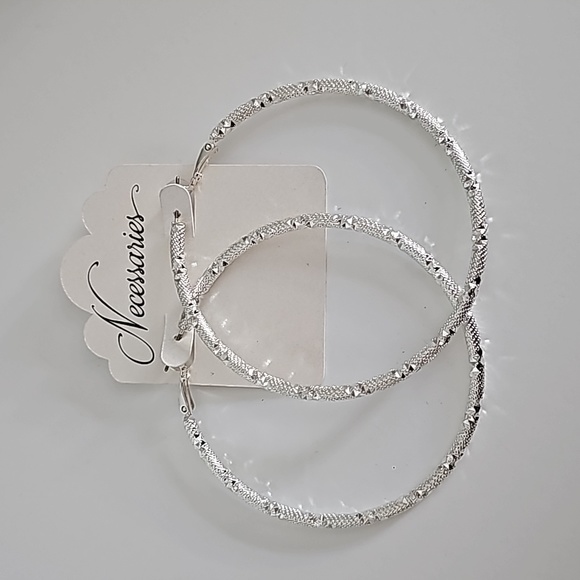 Large Silver Hoops - Picture 2 of 3
